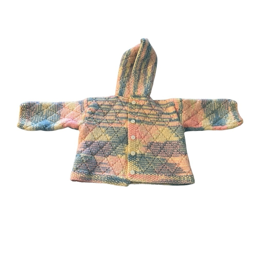 Vintage Handmade Colorful Kids Hooded Sweater